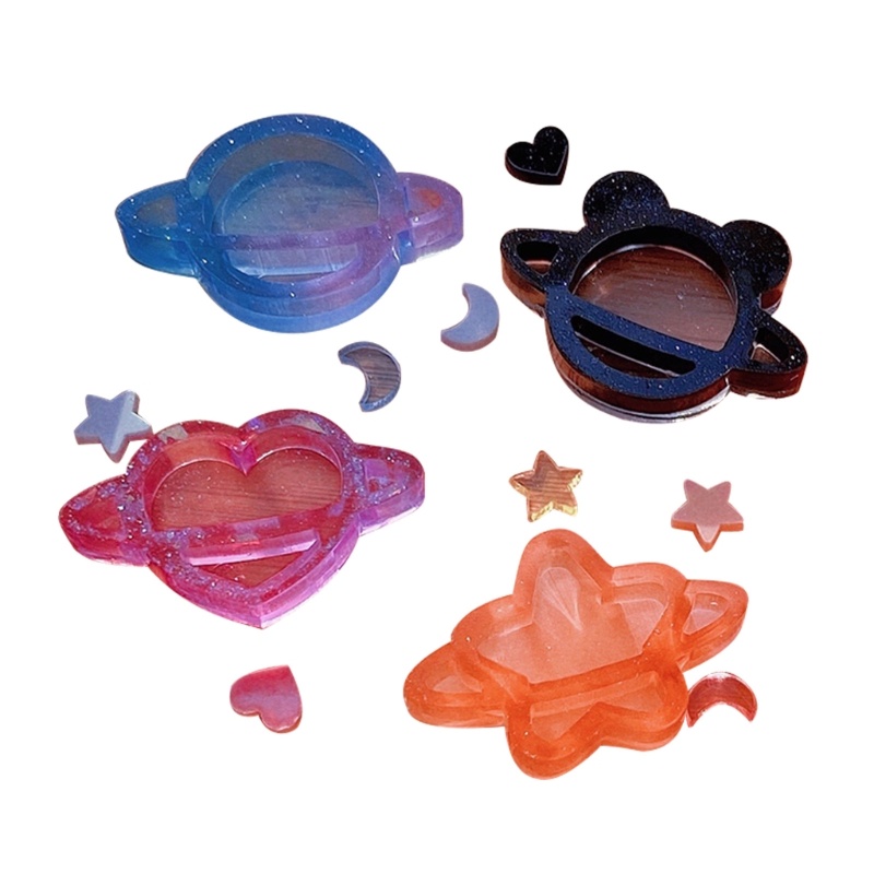 Khuôn Silicone Làm Móc Khóa Đất Sét Polymer Hình Hành Tinh 3D DIY