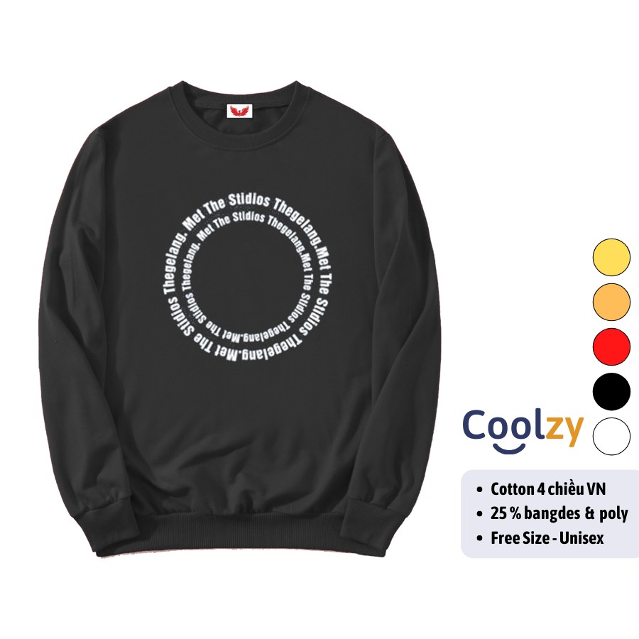 Áo Sweater  Áo Khoác Nam Nữ Vòng Tròn Chữ Phản Quang | CoolZy