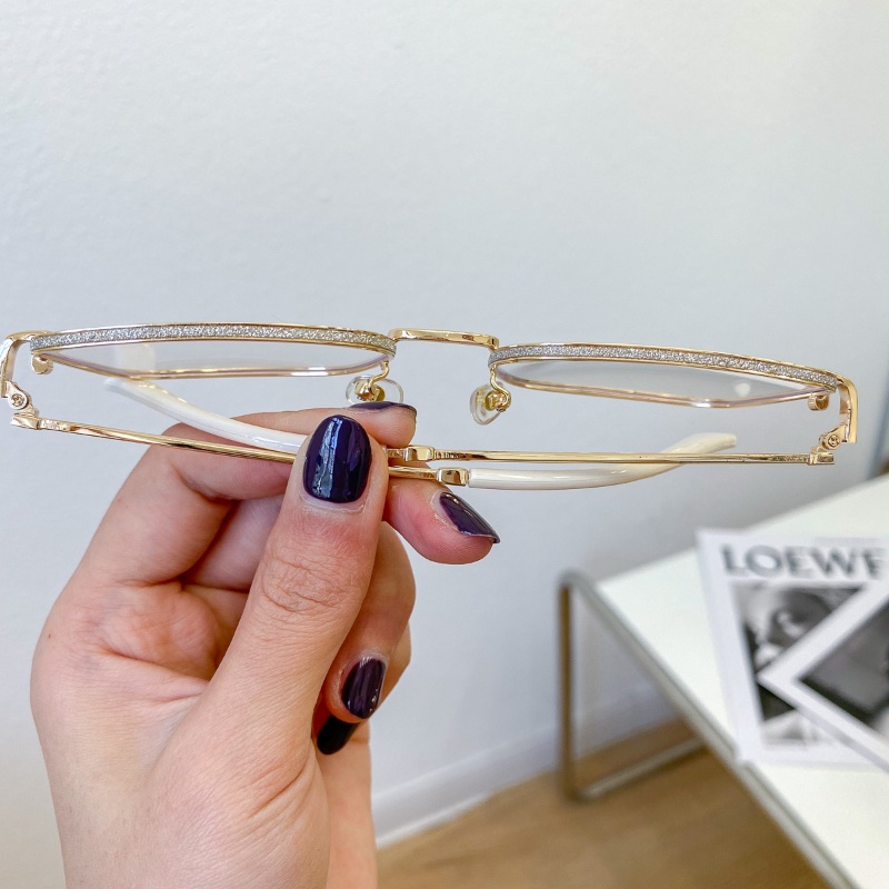 Kính Mát Gọng Kim Loại Tròng Phẳng Chống Tia Sáng Xanh/ Tia Sáng Xanh Thời Trang Cho Nữ