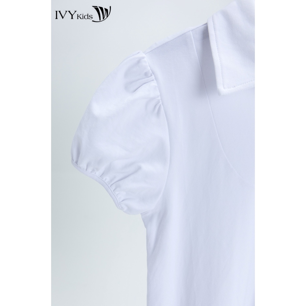 Đầm thun bé gái xòe cổ đức IVY moda MS 42G1303