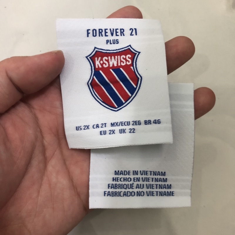 Set 30 Nhãn Chính  F21 Dòng K-SWISS Đủ Size