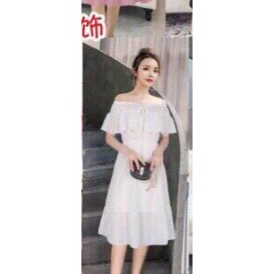 Váy , Đầm Nữ Cổ Tròn Họa Tiết Trơn Dáng Dài [Hàng thiết kế] | BigBuy360 - bigbuy360.vn