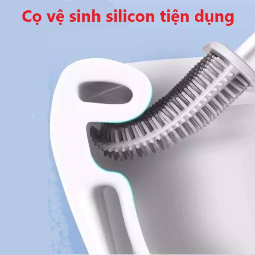 Dụng cụ cọ vệ sinh toilet nhà tắm chất liệu silicon mềm dẻo làm sạch mọi ngóc ngách khó cọ chùi rửa - HS Shop Thủ Đức