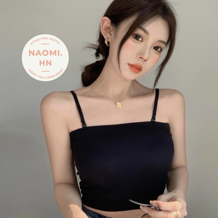Áo 2 dây có mút chất gân tăm đẹp form ống siêu co giãn tôn dáng. Áo bra mặc đc 2 kiểu ống và dây siêu dễ mix đồ.