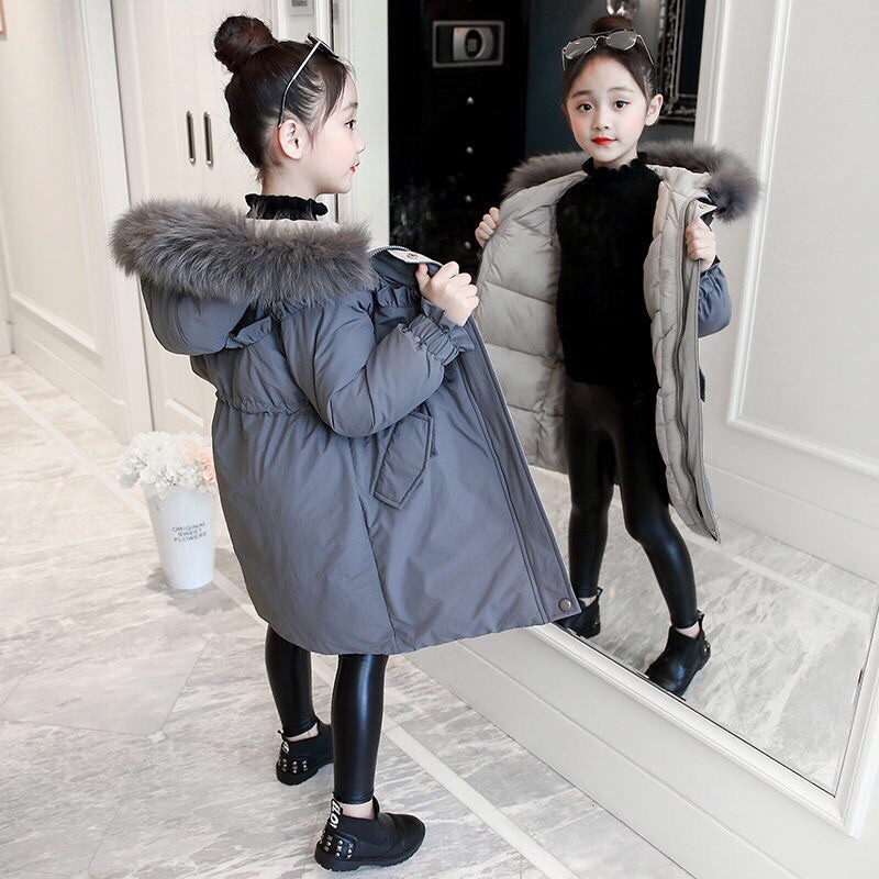 Áo Khoác Phao Dáng Dài Bé Gái 1m1-1m6 Thời Trang Baby Quảng Châu