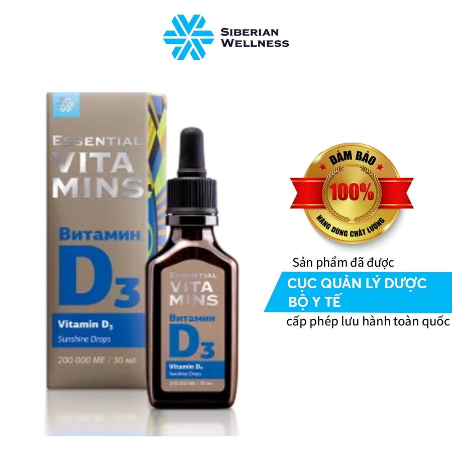 Vitamin D3 - Siberian Wellness - Tăng chiều cao, khớp xương mềm dẻo, xương chắc khỏe