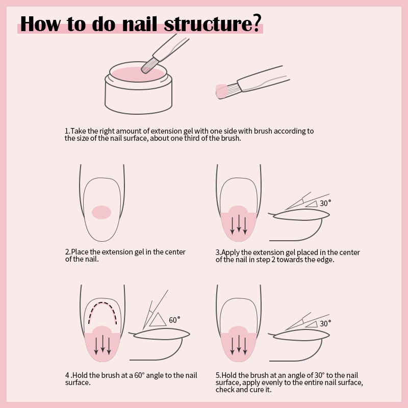 1 Hộp Gel Nối Dài Móng Tay Màu Trắng Hồng Trong Suốt