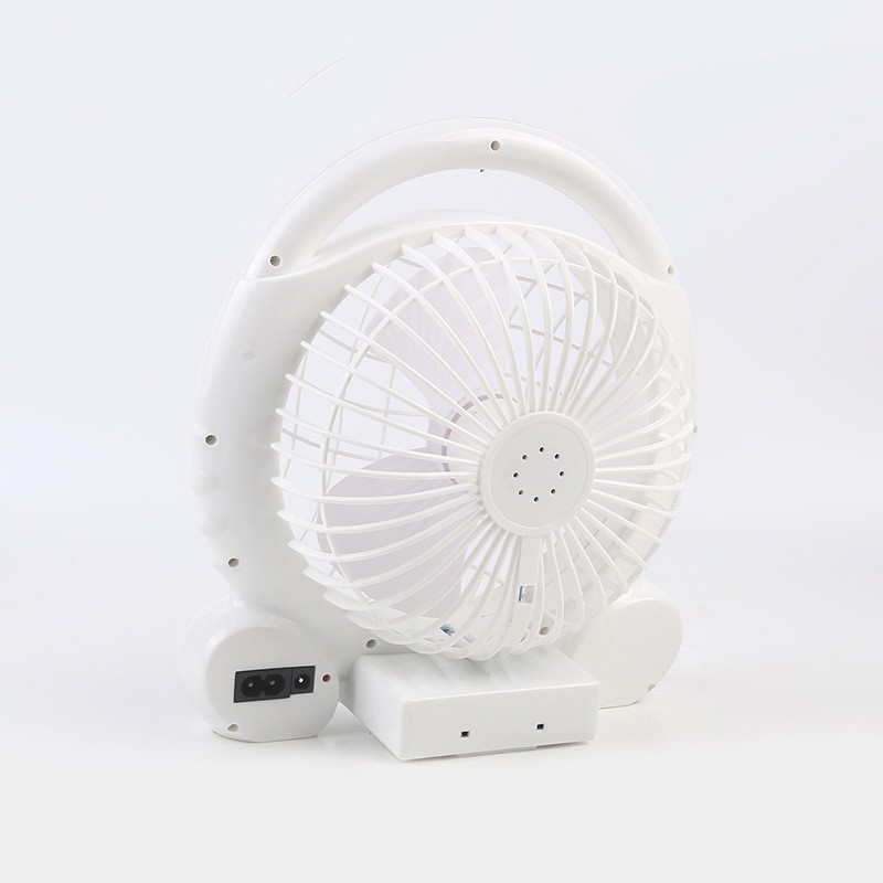 Quạt Sạc Tích Điện 2in1 Có Đèn Pin Mini Fan JR-5500, có tay cầm nên di chuyển dễ dàng ( Giao mẫu ngẫu nhiên )