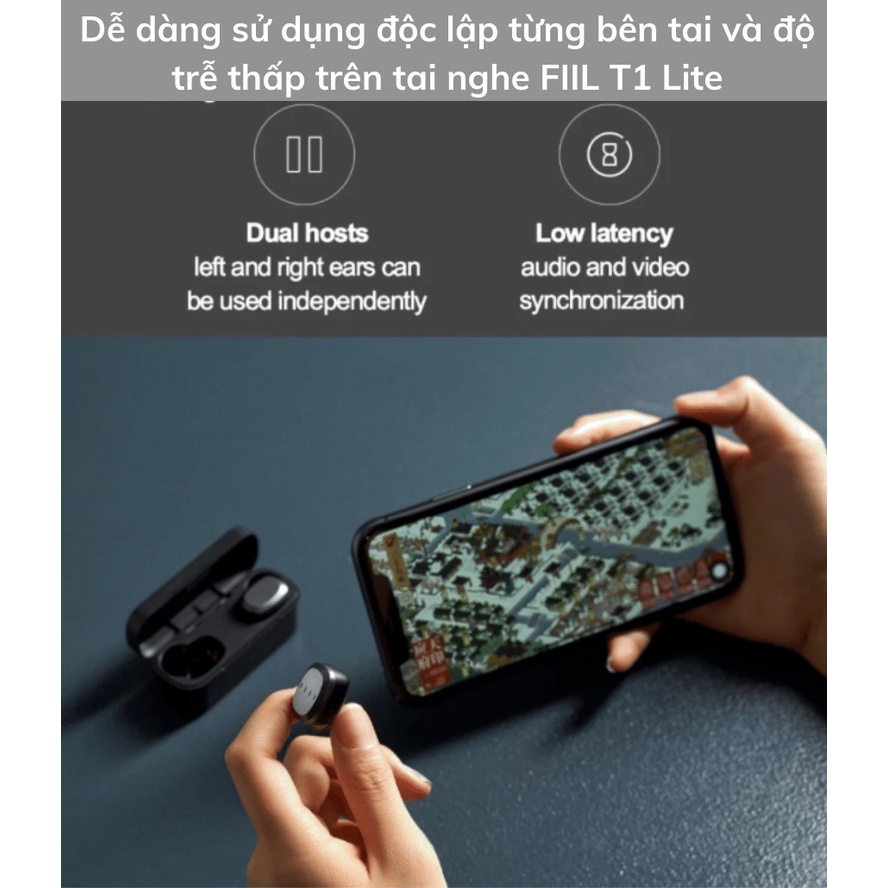 Tai nghe True Wireless FIIL T1 Lite - Bluetooth 5.2, Pin 32 giờ, chống nước IPX7