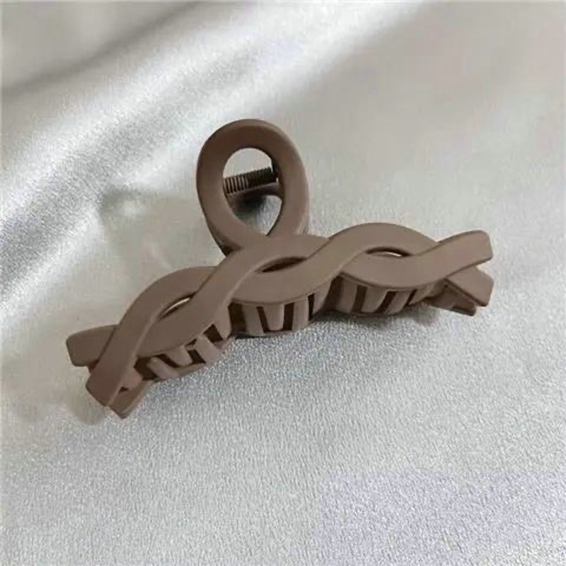 Kẹp Tóc Màu Cà Phê/Trắng Đơn Giản Thời Trang Hàn Quốc Dành Cho Nữ