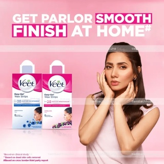 Miếng tẩy lông (wax strips) VEET triệt lông mặt và tẩy ria mép