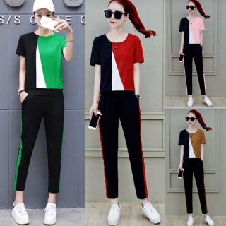 Bộ đồ thể thao nữ phối màu năng động STT211