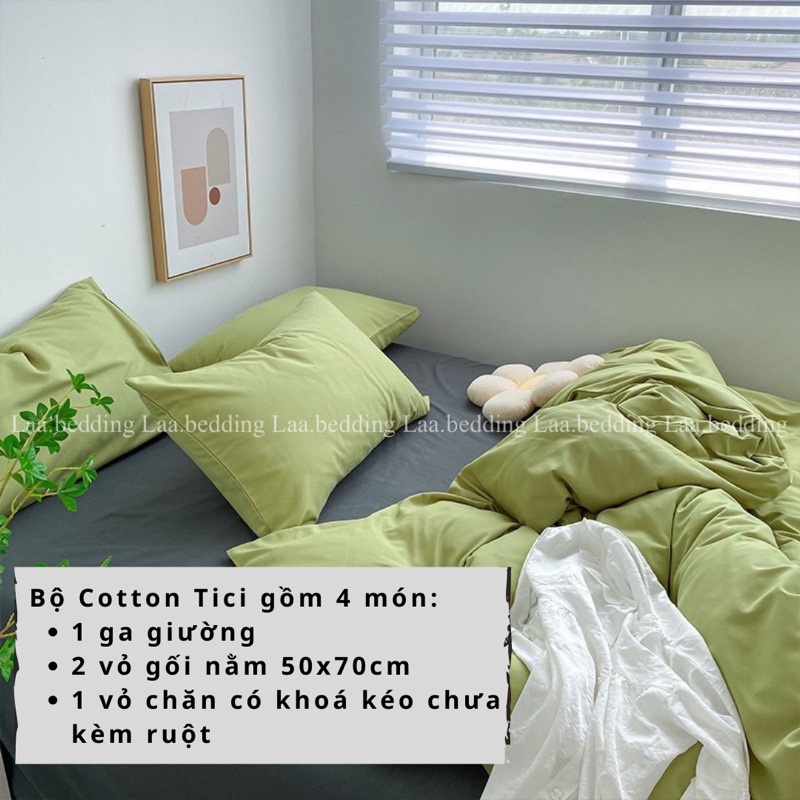 Bộ Chăn Ga Gối Cotton Tici Notag Mềm Mịn, Màu Sắc Hàn Quốc, Bo Chun Đủ Kích Thước ( KHÔNG KÈM RUỘT )