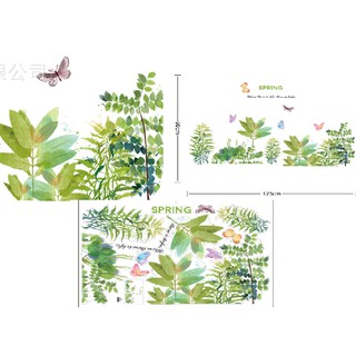 decal chân tường lá