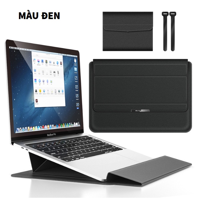 [ 3in1 ]  Túi Bao Da PU Đựng Kê Tản Nhiệt, Kê Cổ Tay Cho Laptop Macbook Máy 11 inch - 17inch Tác Dụng 3 Trong 1 Cao Cấp.