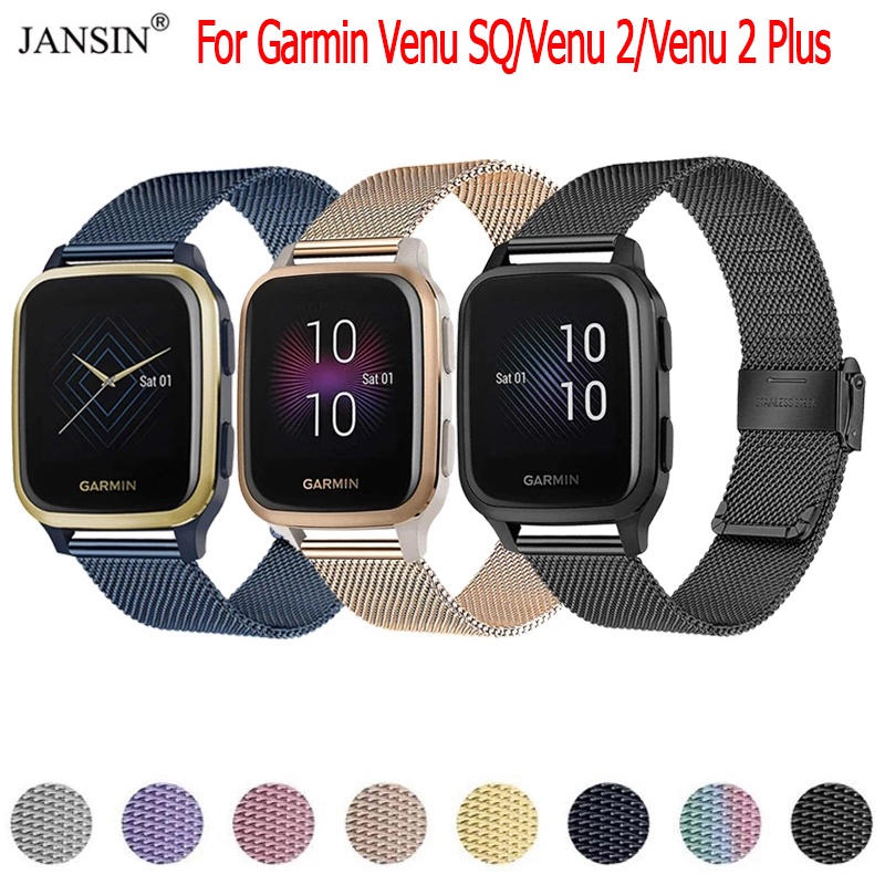Dây đeo tay JANSIN bằng thép không gỉ cho đồng hồ thông minh Garmin Venu 2 2 Plus Garmin Venu SQ