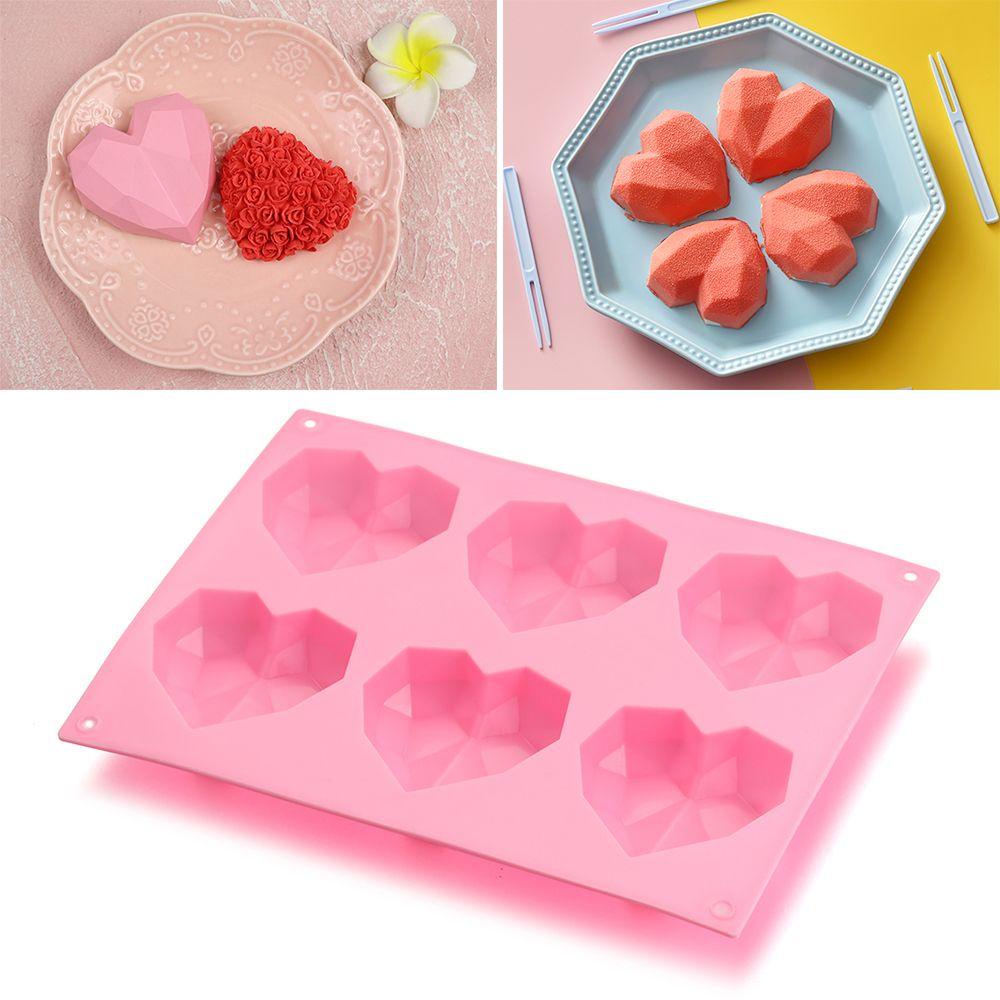 Khuôn Silicone Làm Bánh / Xà Phòng / Pudding Hình Trái Tim 3D DIY