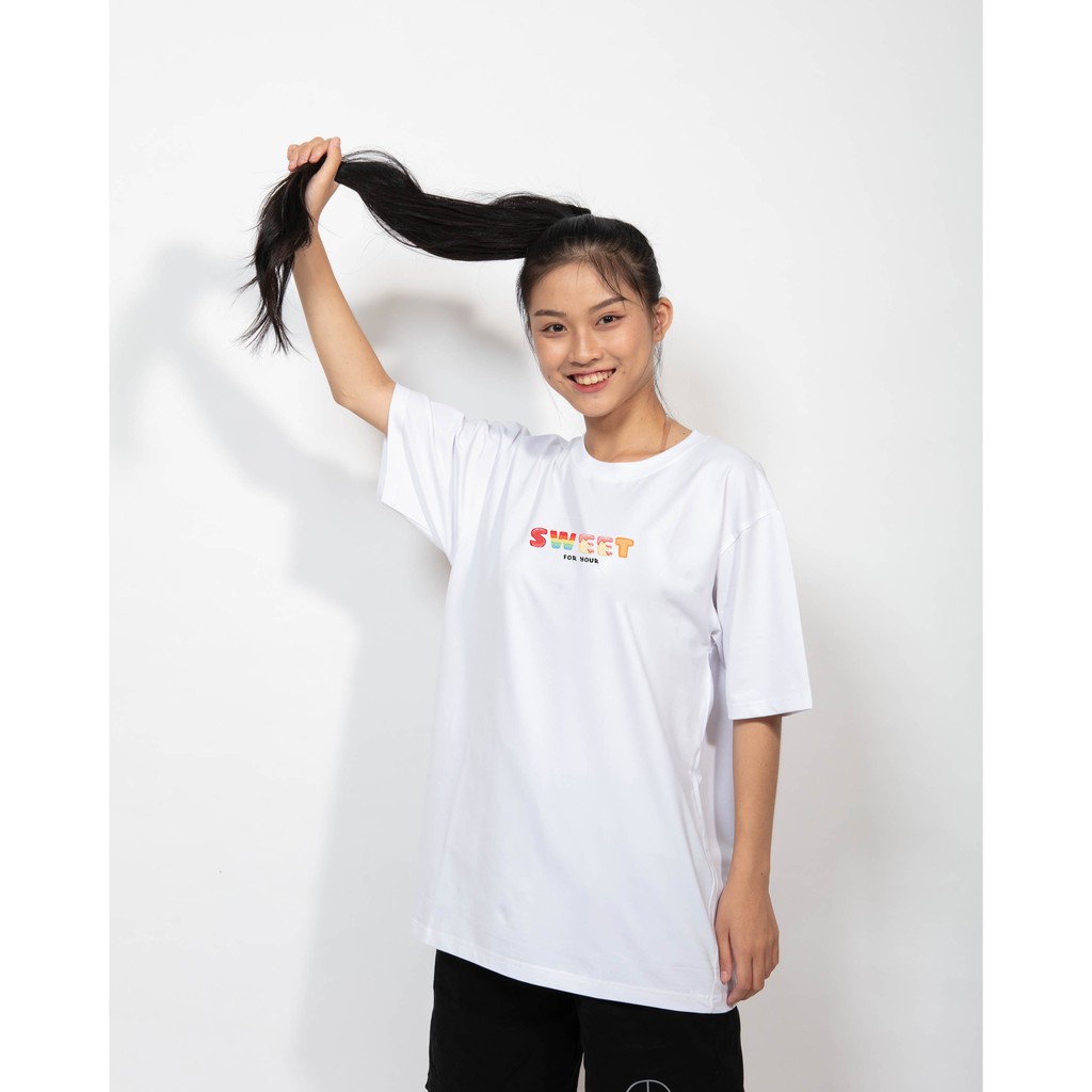Áo thun unisex form rộng tay lỡ Nam Nữ Sweet M Studio