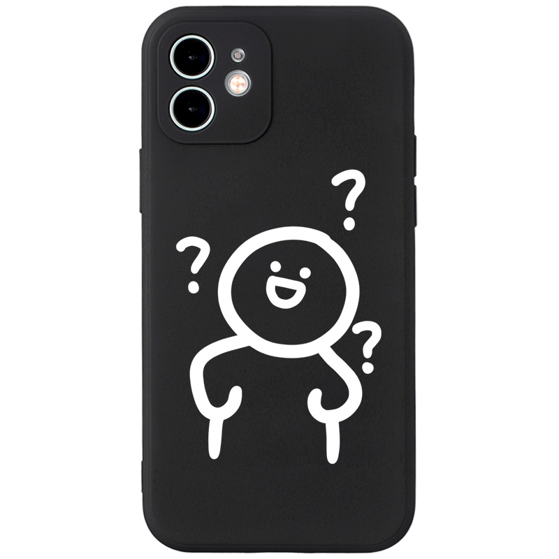 Ốp điện thoại JEERO viền vuông đen chống bẩn ngộ nghĩnh hài hước hình bựa hoạt hình cặp đôi dễ thương đẹp mềm Cho iPhone 13 12 11 Pro Max SE 2020 X XR XS 8 7 ip 6S 6 Plus kute HFEA679