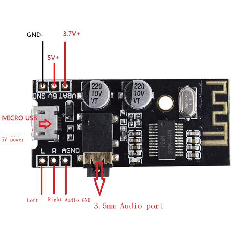 Set 1 / 2 Bảng Mạch Nhận Tín Hiệu Âm Thanh Bluetooth Không Dây MH-MX8 BLT 4.2 mp3