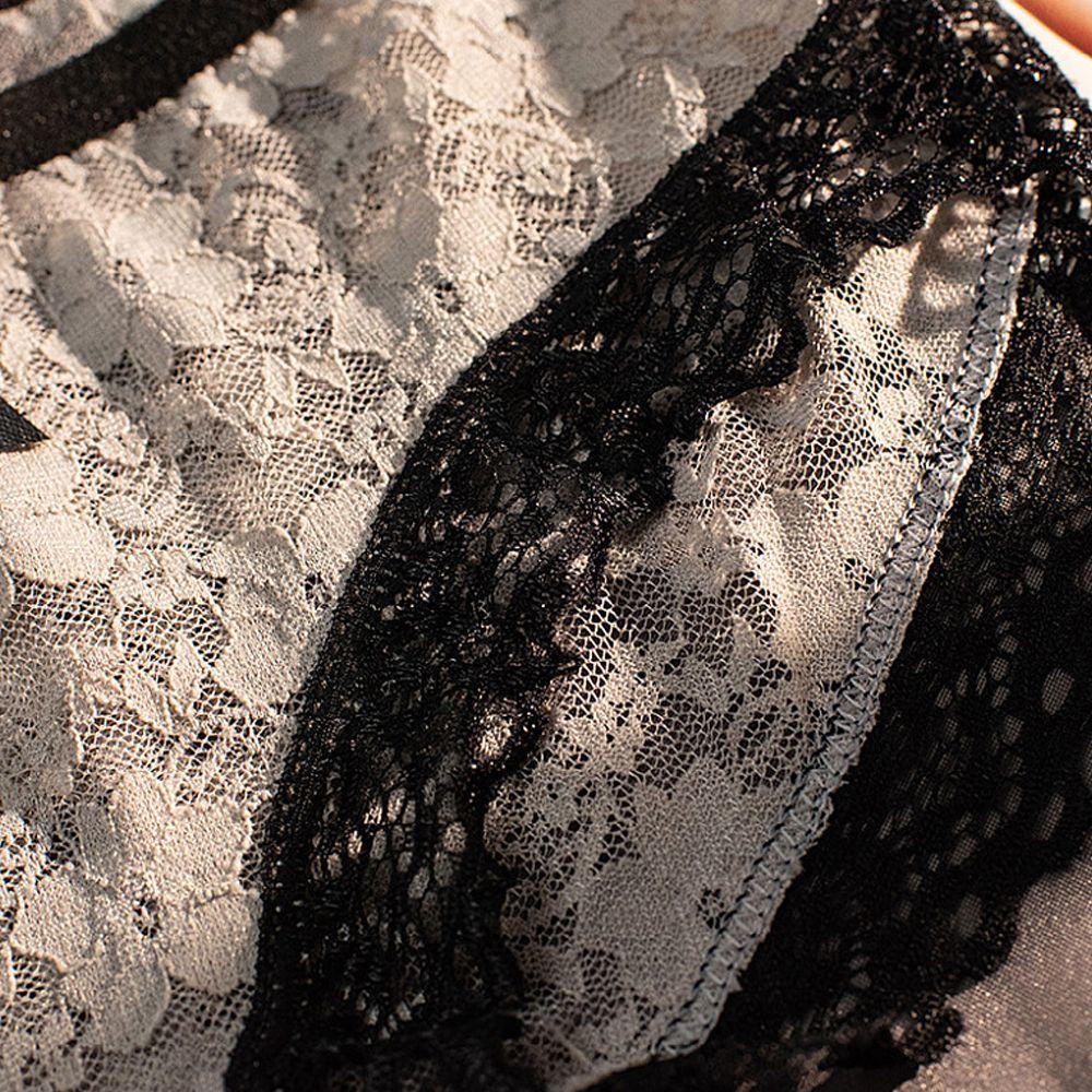 Quần Lót Lưới Trong Suốt Đính Nơ Họa Tiết Hoa Quyến Rũ Cho Nữ