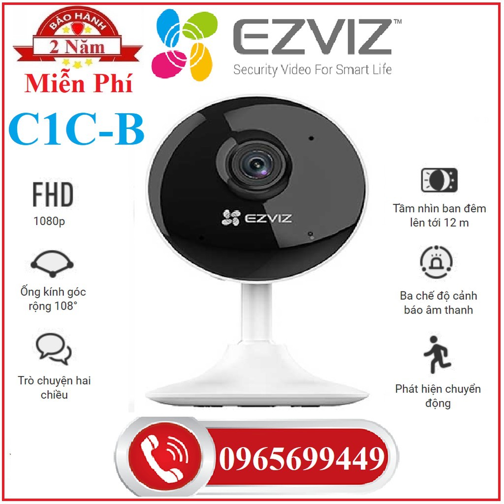 Camera Wifi Không Dây Góc Siêu Rộng Ezviz C1HC Full HD 1080p , Ezviz C2C HD 720P, Ezviz C1C-B - Hàng Chính Hãng | BigBuy360 - bigbuy360.vn