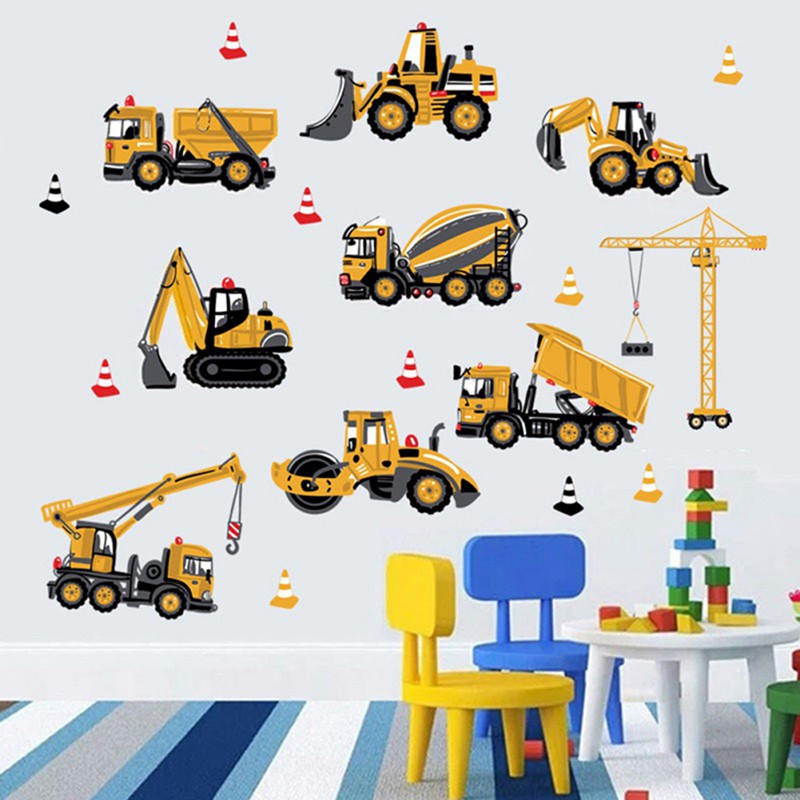 Miếng Dán Tường Trang Trí Hình Xe Tải Xe Tải Vui Nhộn Ar