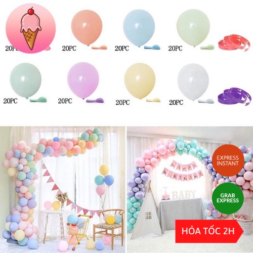 Bóng Bay Tròn Tông Màu Pastel 5 Inch Siêu Dày Đẹp Trang Trí Sinh Nhật - K120