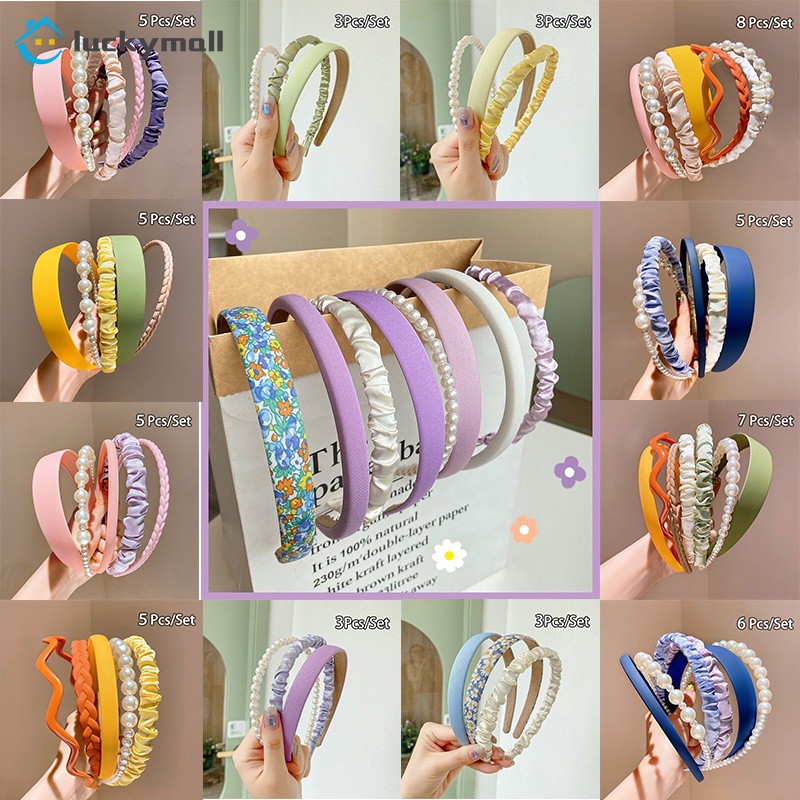 Set 8 băng đô phối ngọc trai nhân tạo thời trang sang trọng cho nữ (có bán lẻ)