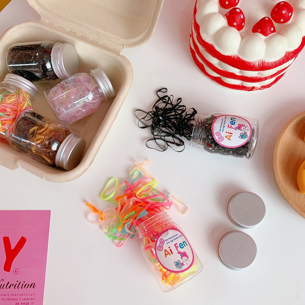 1 Lọ Dây Thun Buộc Tóc Nhiều Màu Sắc Dùng 1 Lần Dành Cho Trẻ Em