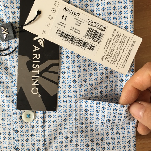 Áo Sơ Mi Nam Aristino ALS31407-Slim-  Từ Sợi Tre Kháng Khuẩn Còn 43