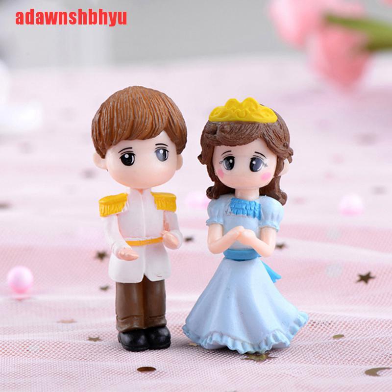 [adawnshbhyu]1set Prince Princess Couple DIY Mini Miniature Figurine Garden Micro Landscape