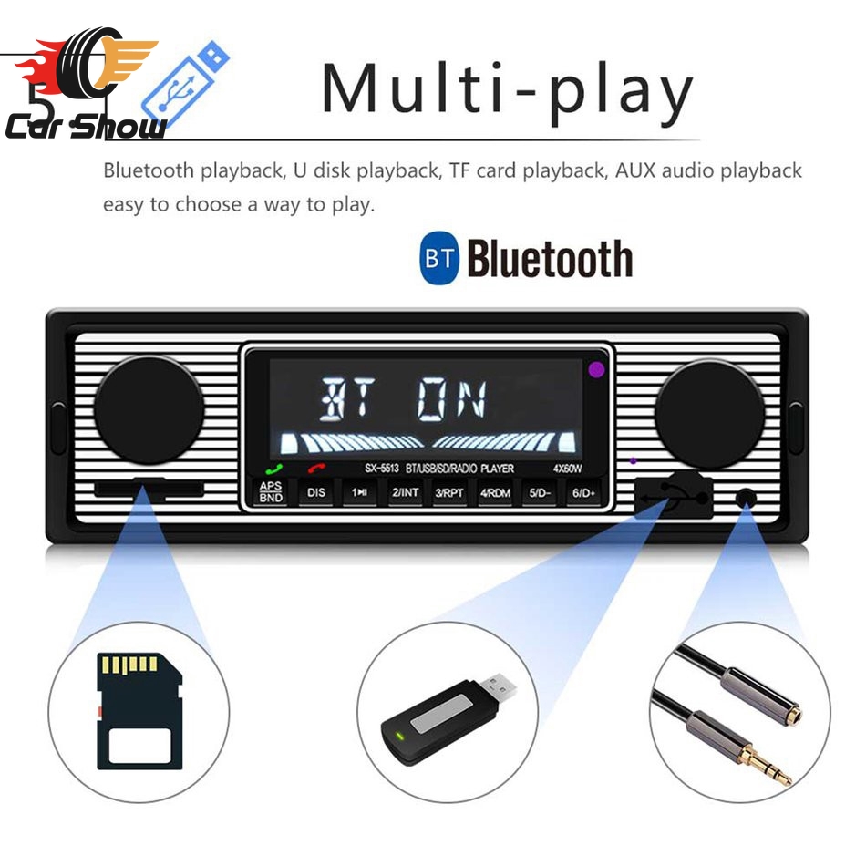 【Ready Stock】SX-5513 Car MP3 Player Stereo Radio Support MP3/WMA/WAV USB2.0 LCD Bluetooth Handsfree FM Radio Car MP3 Audio Player USB Charger Mp3 Player with Sd Card