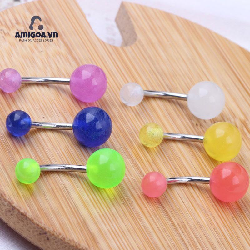 Khuyên Xỏ Rốn Bằng Acrylic Dạ Quang Độc Đáo