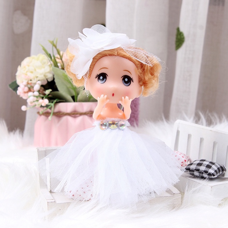 búp bê trang trí bánh kem [FREESHIP❤️] bupbe chipi váy dài tóc xoăn