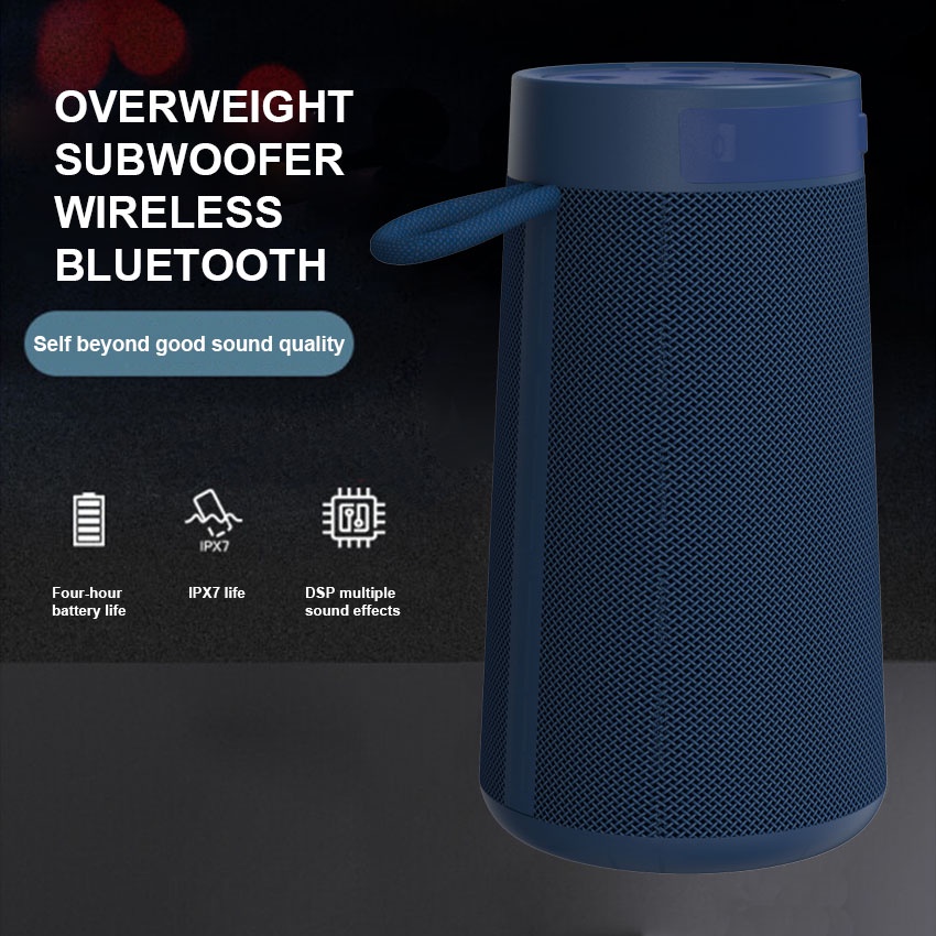 Loa bluetooth bass mạnh JUYUPU B0L2 Hifi Stereo kết nối ghép đôi với TWS 5.2 chống thấm nước IPX7 có quai cầm chống sốc