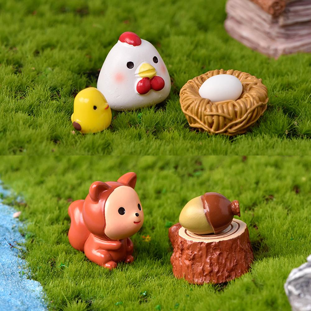 Bộ 3 Tượng Sóc Nhỏ Trang Trí Tiểu Cảnh Bonsai