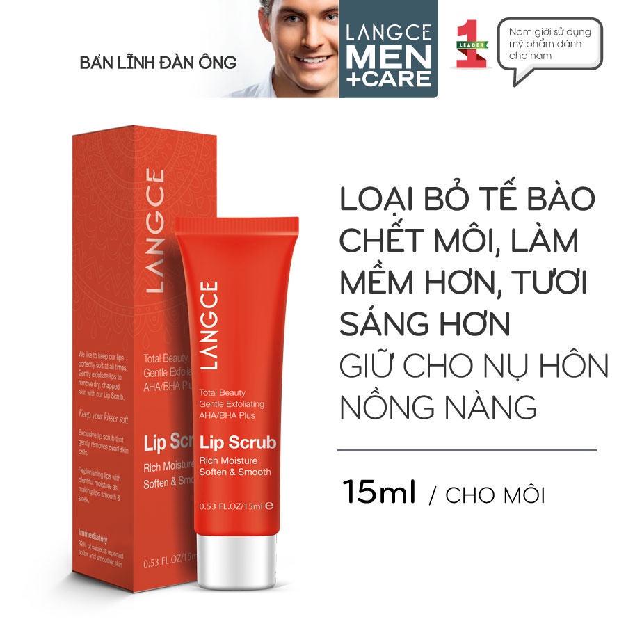GEL LÀM SẠCH TẾ BÀO CHẾT CHO MÔI - 1 PHÚT - TRÁI CÂY 15ml LANGCE DÀNH CHO NAM
