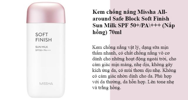 [Săn sale] Kem chống nắng Missha Sun milk mẫu mới