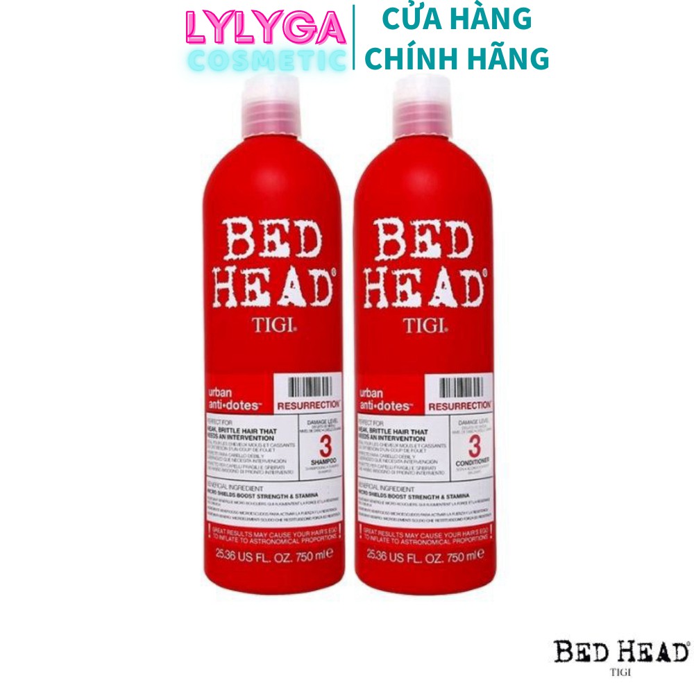 CẶP DẦU GỘI XẢ TIGI ĐỎ 750ML TIGI BED HEAD URBAN ANTIDOTES™ LEVEL 3 RESURRECTION CHÍNH HÃNG GX06