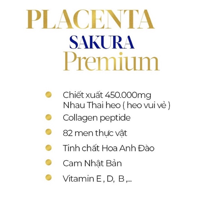 82X PLACENTA SAKURA Premium (DÒNG CAO CẤP) 450.000mg - Nước Uống Đẹp Da Đến Từ Nhật Bản 500ml