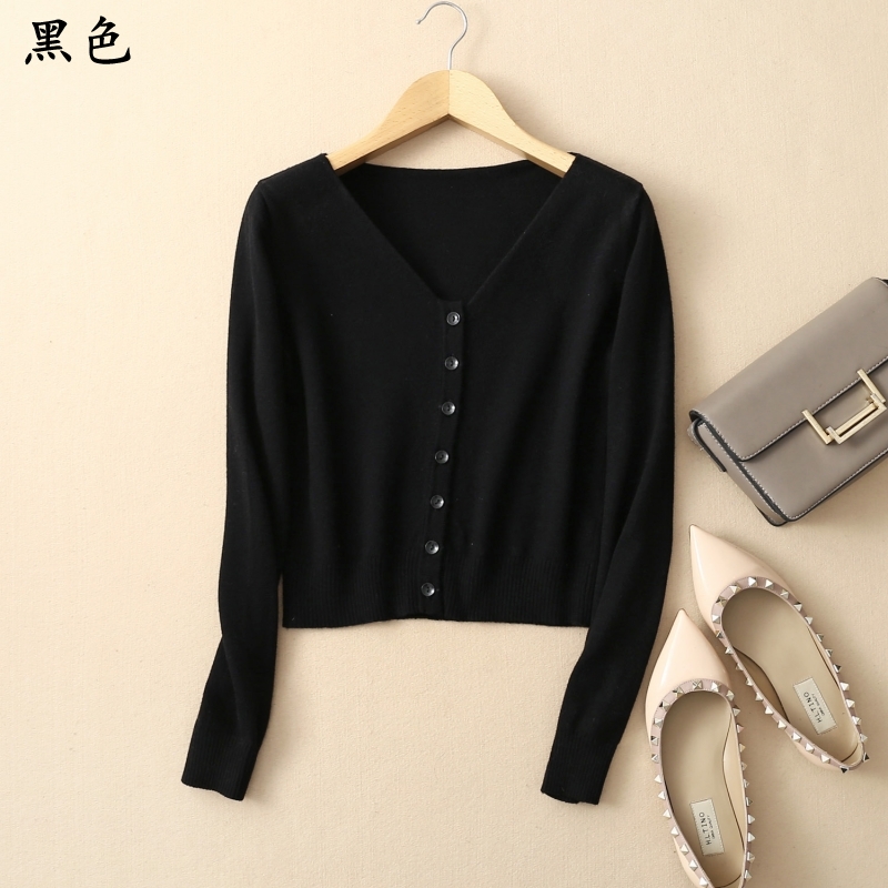 SUXI Áo Cardigan Dệt Kim Tay Dài Lưng Cao Màu Trơn Thời Trang Mùa Thu Cho Phái Nữ