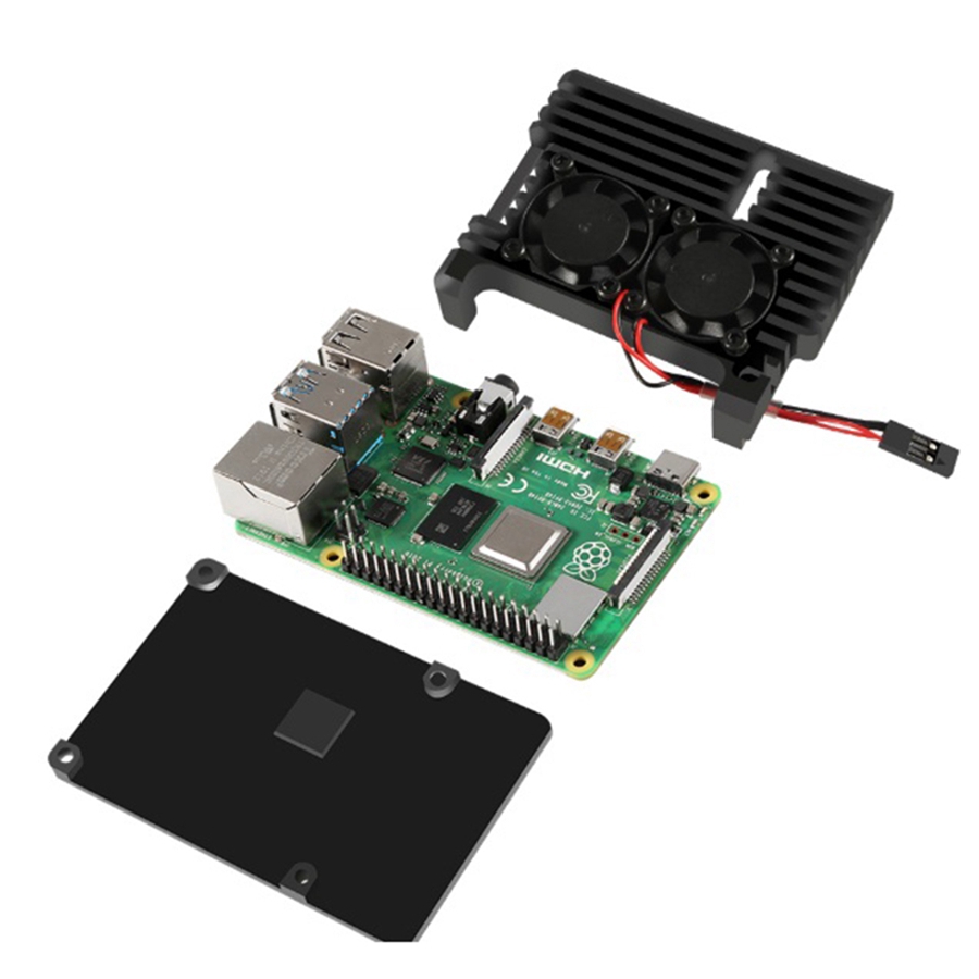 Vỏ Nhôm Kèm Quạt Tản Nhiệt Cho Raspberry Pi 4 Model B