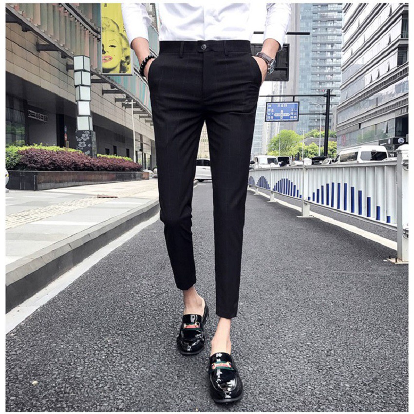 Quần âu nam kẻ sọc chất vải cotton cao cấp, quần tây kẻ cực tôn dáng, lịch sự, trẻ trung, chuẩn thiết kế hàn quốc