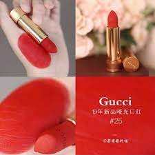 Mới về - Son GUCI 25 Goldie Red Matte ❤ Màu Đỏ Thuần nữ tính
