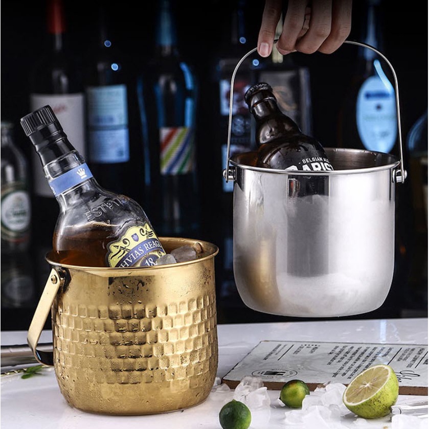 Xô đá inox 304 đựng đá ướp lạnh đồ uống OEM MH002