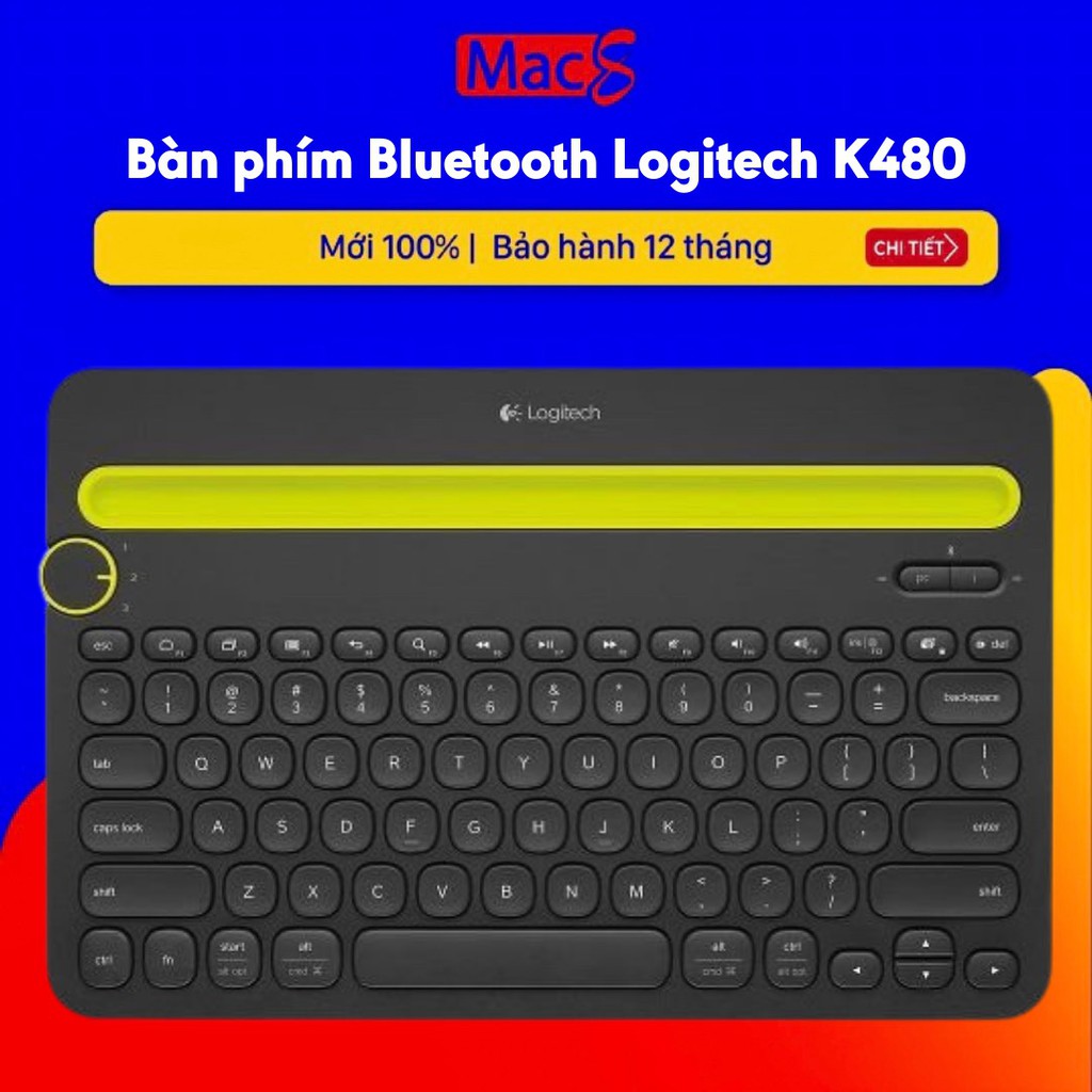 Bàn phím không dây Logitech K480 màu đen