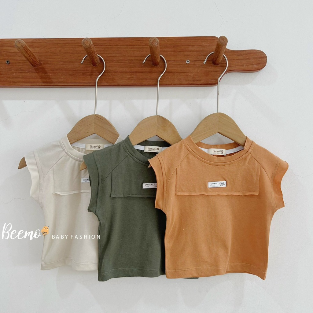 Áo phông bé trai cá tính phong cách Hàn Quốc, áo thun cộc tay bé trai mềm mát Beemo