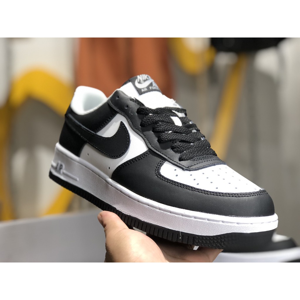 Giày Sneaker Af1 Low Black White Cao Cấp Fullbox, Giày thể thao nam nữ af1 đen trắng lót trần bông,cổ tròn, mẫu mới 2021