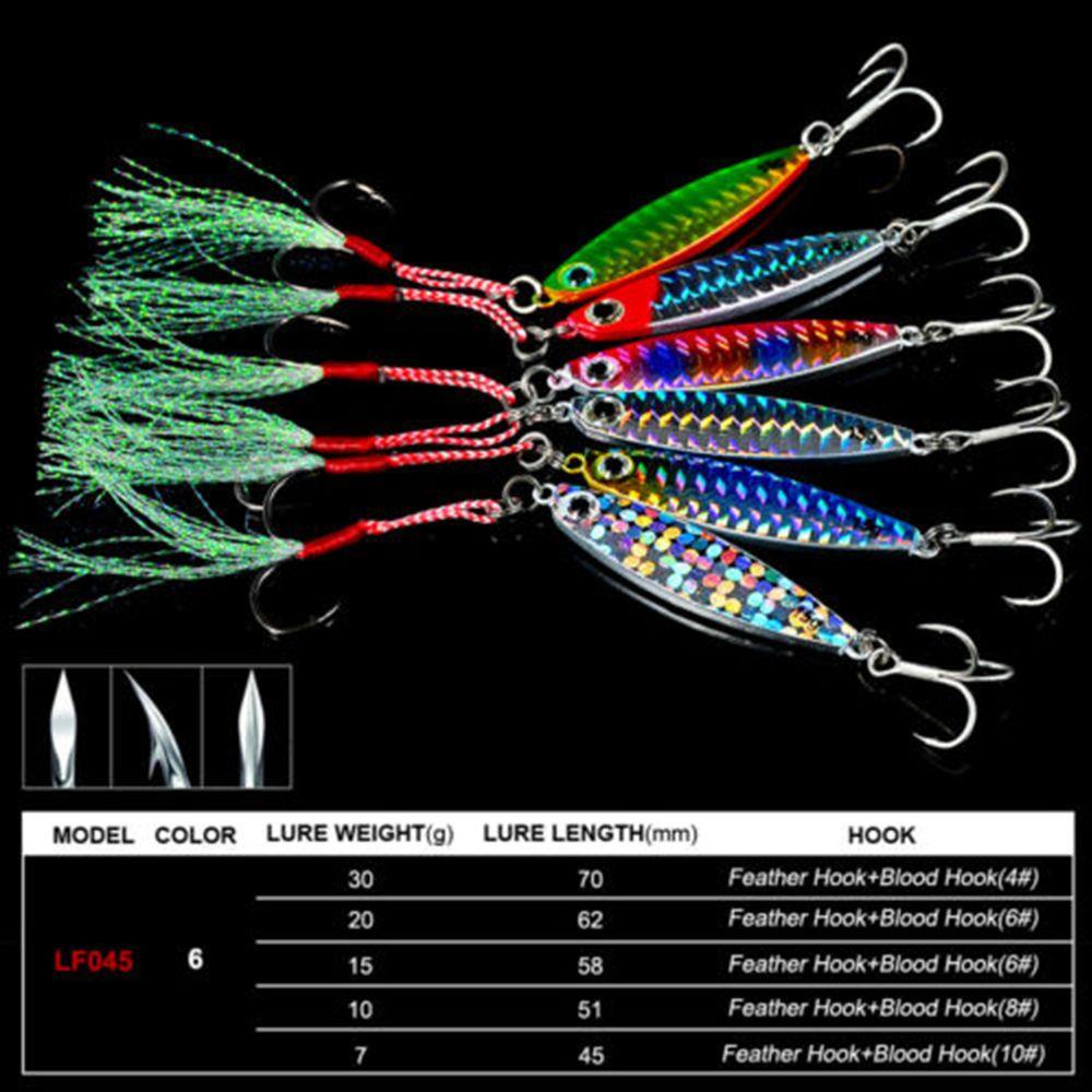 MUVAKO Mồi Câu Cá Giả Bằng Kim Loại Lông Vũ Nhiều Màu Sắc 7g-30g